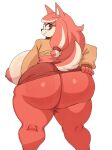  anthro areola big_breasts big_butt bottomwear breasts butt canid canine canis clothing conductor&#039;s_wife_(sonic) domestic_dog female hair hi_res huge_breasts huge_butt looking_back mammal multicolored_body multicolored_hair nipples pink_areola pink_nipples sega skirt smile solo sonic_the_hedgehog_(series) sssonic2 sweater the_murder_of_sonic_the_hedgehog thick_thighs topwear two_tone_body two_tone_hair wide_hips yellow_eyes 