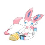  1:1 2023 2d_animation 3_toes ambiguous_gender animated blue_eyes blue_inner_ear blush blush_lines bow_(anatomy) canid cellphone chips_(food) daww digital_media_(artwork) eating eeveelution feet feral food frame_by_frame fur generation_6_pokemon loop lying mammal markings multicolored_body multicolored_fur nintendo on_front phone pink_body pink_fur pink_markings pink_tail pokemon pokemon_(species) potato_chips pupils quadruped ribbons_(anatomy) shaded shadow short_playtime signature simple_background simple_shading smartphone solo sylveon tail toes tontaro white_background white_body white_fur white_pupils 