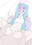  absurdres blue_archive commission cum cum_in_pussy heterochromia highres hoshino_(blue_archive) masabodo non-web_source open_mouth pink_hair pussy sex sunglasses sweater swimsuit twintails 