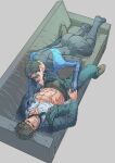  2boys abs artist_name ass bara batman_(series) belt belt_buckle black_bodysuit black_hair black_jacket black_male_underwear black_pants black_vest blue_bodysuit blush bodysuit bruce_wayne buckle bulge buttons closed_mouth couch dc_comics dick_grayson domino_mask evinist father_and_son highres incest jacket large_pectorals looking_at_another lying male_focus male_underwear male_underwear_peek mask multiple_boys muscular muscular_male navel necktie nightwing on_back on_couch open_belt open_clothes open_jacket open_pants open_vest pants partially_unbuttoned pectorals shirt short_hair smile taut_bodysuit taut_clothes thick_thighs thighs two-tone_bodysuit underwear vest white_shirt yaoi 