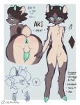  &lt;3 aki_(akibun) akibun anthro anus balls bedroom_eyes blue_background chest_tuft colored countershading deer dialogue freckles front_view gender_symbol genitals girly green_eyes green_penis hi_res male male_symbol mammal model_sheet narrowed_eyes penis presenting presenting_anus seductive side_view simple_background solo symbol text tuft watermark 