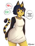  animal animal_crossing animal_ears ankha_(animal_crossing) bad_source black_hair cat cat_ears cat_girl cat_tail egyptian furry furry_female highres meme sithena tail undressing villager_(animal_crossing) 