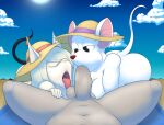  ball_lick balls beach bodily_fluids breasts burmecian clothing disney eyes_closed fellatio final_fantasy final_fantasy_ix freya_crescent genitals hat headgear headwear hi_res licking mammal miss_bianca_(the_rescuers) mouse murid murine nude open_mouth oral penile penis rodent saliva saliva_on_penis seaside sex side_butt square_enix strobe-totem_(artist) the_rescuers_(disney) tongue tongue_out 