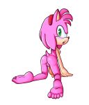  all_fours amy_rose anthro anus bent_over butt eulipotyphlan feet female fours_(artist) genitals green_eyes hedgehog hi_res looking_back mammal nude pink_body presenting presenting_hindquarters pussy sega solo sonic_the_hedgehog_(series) 