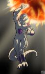  3_toes absurd_res dragon_ball dragon_ball_z feet frieza frieza_race hi_res immelmann looking_at_viewer male muscular null red_eyes solo space teeth_showing toes 