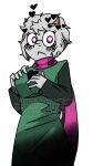  &lt;3 &lt;3_eyes anthro blush bovid breasts caprine clothing coat deltarune eyewear female fur glasses goat green_clothing green_coat green_topwear helltaker hi_res horn kaycraftytrus mammal modeus_(helltaker) pink_eyes pink_horn pink_scarf ralsei scarf tail topwear undertale_(series) white_body white_ears white_fur white_hands white_tail 