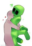  ambiguous_gender anthro armless creeper_(minecraft) duo embrace green_body hi_res hug human mammal microsoft minecraft mojang pawpads simple_background sincastermon xbox_game_studios 