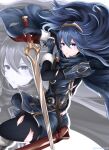  1girl absurdres armor blue_cape blue_eyes blue_gloves blue_hair blue_sweater brand_of_the_exalt cape closed_mouth commentary_request falchion_(fire_emblem) fingerless_gloves fire_emblem fire_emblem_awakening full_body gloves hair_between_eyes highres holding holding_sword holding_weapon long_hair long_sleeves lucina_(fire_emblem) nenemu0 red_cape ribbed_sweater shoulder_armor solo sweater sword tiara torn_clothes turtleneck turtleneck_sweater two-sided_cape two-sided_fabric weapon wrist_cuffs zoom_layer 