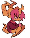  2023 3_horns alpha_channel beverage container cup demon discount-supervillain drinking female horn horned_humanoid humanoid humanoid_pointy_ears multi_horn not_furry simple_background solo straw transparent_background 
