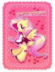 &lt;3 2013 blue_eyes bow_tie chinpui clothing female fluttershy_(mlp) friendship_is_magic hasbro hi_res looking_at_viewer maid_uniform mane my_little_pony pink_mane smile solo spread_wings uniform wings yellow_body 