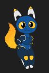  android anthro blue_body digital_media_(artwork) domestic_cat e621 esix felid feline felis female fire flaming_tail gooblie_2 looking_at_viewer machine mammal mascot robot simple_background smile solo tail yellow_eyes yellow_sclera 