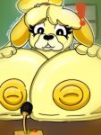  animal_crossing anthro big_body big_breasts breasts canid canine canis domestic_dog female hi_res huge_breasts isabelle_(animal_crossing) mammal mana_hannah nintendo solo 