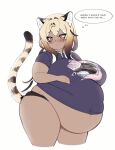  animal_humanoid big_breasts big_butt black_hair blonde_hair blush blush_lines breasts butt cakecatboy cat_humanoid clothing dark_body dark_skin dialogue duo felid felid_humanoid feline feline_humanoid female hair hi_res huge_breasts huge_thighs humanoid kiera_(cowszers) male mammal mammal_humanoid markings multicolored_hair navel obese obese_female obese_humanoid overweight overweight_female overweight_humanoid pantherine pantherine_humanoid pink_hair shirt simple_background striped_markings striped_tail stripes tail tail_markings text thick_thighs thought_bubble tiger_humanoid topwear unknown_character yellow_eyes 