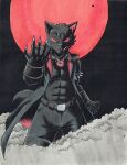  anthro black_body black_fur canid canine canis demon fan_character fanatsy fur goth hi_res invalid_tag male mammal monster night nyghtmar3 solo supernatural traditional_media_(artwork) wolf 