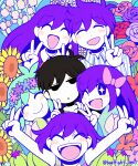  +_+ 2girls 4boys aubrey_(headspace)_(omori) aubrey_(omori) basil_(headspace)_(omori) basil_(omori) black_eyes black_hair blue_shirt blush bow cactus closed_eyes closed_mouth collarbone colored_skin double_v expressionless facing_viewer fangs flower green_hair head_wreath hero_(headspace)_(omori) hero_(omori) highres kel_(headspace)_(omori) kel_(omori) lily_of_the_valley long_hair looking_at_viewer mari_(headspace)_(omori) mari_(omori) miya_(baelfight) multiple_boys multiple_girls neckerchief omori omori_(omori) one_eye_closed pink_bow purple_hair red_neckerchief rose shirt short_hair short_sleeves smile sunflower tank_top teeth tulip twitter_username upper_teeth_only v white_skin 