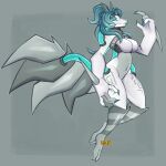  absurd_res angel.exe_027 anthro arm_spikes blep breasts female grey_background hi_res karelum metal_legs metal_tail necromancer_(artist) pseudo_hair runes simple_background solo spikes spikes_(anatomy) tentacle_hair tentacles tongue tongue_out watermark 