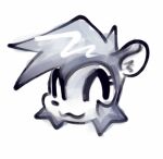  2023 ambiguous_gender black_and_white dogguyd eyelashes eyes_closed hair highlights_(coloring) icon low_res mammal mephitid monochrome nioi_(dogguyd) sketch skunk smile solo 