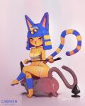  animal_crossing ankha_(animal_crossing) anthro anus ass_up ball_gag balls big_breasts blonde_hair blue_hair blush bodily_fluids breasts butt buttplug canphem clothing crossed_legs cum cum_in_ass cum_inside cum_on_ground cum_on_penis digital_media_(artwork) domestic_cat dominant dominant_female dominatrix duo egyptian felid feline felis female foreskin fur gag gaping genital_fluids genitals girly grey_body grey_fur hair hi_res humanoid_genitalia humanoid_penis looking_at_viewer male male/female mammal markings nintendo nude pawpads paws penis plug_(sex_toy) presenting presenting_hindquarters raised_tail raymond_(animal_crossing) riding_crop sex_toy simple_background sitting sitting_on_another sitting_on_back small_penis spank_marks striped_markings striped_tail stripes submissive submissive_male tail tail_markings thick_thighs whip yellow_body 