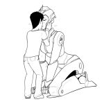  anonymous_artist arcee black_and_white blush cybertronian digital_media_(artwork) duo female hasbro hi_res human human_on_humanoid human_on_robot humanoid interspecies jack_darby kissing kneeling larger_female living_machine machine male male/female mammal monochrome not_furry robot size_difference smaller_male takara_tomy transformers transformers:_prime transformers_aligned_continuity 