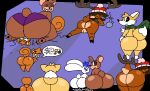  anthro balls beanie bear bent_over big_butt binky_(sketchybun) black_clothing black_eyes black_shirt black_tank_top black_topwear blue_eyes bottomless brown_body brown_eyes brown_fur brown_hair buckteeth butt canid canine censored_speech chip_(sketchybun) clothed clothing cracked_ground cracks deer digital_media_(artwork) drugs facesitting fox freckles freckles_on_butt fur genitals geno_(sketchybun) green_scarf grin group hair hair_over_eyes hat headgear headwear hooves horn huge_butt kipper_(sketchybun) lagomorph leporid long_ears looking_at_viewer looking_back lying male mammal marijuana multicolored_body multicolored_fur on_front on_ground orange_body orange_fur partially_clothed pie_cut_eyes presenting presenting_hindquarters purple_background purple_clothing purple_underwear rabbit rear_view red_beanie rodent scarf sciurid scut_tail sharp_teeth shirt short_tail simple_background sitting sitting_on_another sketchybun smile standing tail tank_top teddy_(sketchybun) teeth text thick_thighs tongue topwear tree_squirrel two_tone_body two_tone_fur underwear white_body white_fur yellow_body yellow_fur 