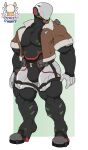  1ceberg absurd_res anthro armor belt big_pecs bodysuit bulge clothed clothing faceless_character flight_jacket harness headgear helmet hi_res holster jacket male muscular muscular_male partially_clothed pecs skinsuit solo standing suit technology tight_clothing topwear unknown_species 
