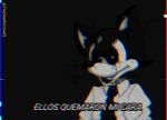  anthro black_body black_eyes black_fur black_hair canid canine canis clothing creepy crow_(thedeathcrow) fur hair hi_res male mammal necktie pupils shirt solo spanish_text text thedeathcrow05 topwear white_pupils wolf 