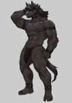  2023 abs anthro biped bottomwear clothing collar curtis_wuedti digital_drawing_(artwork) digital_media_(artwork) equid equine fur hair hi_res horse loincloth male mammal muscular muscular_anthro muscular_male navel nipples simple_background solo standing tail 