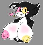  big_breasts black_hair black_pupils breasts clothed clothing crossgender darkner deltarune female hair heterochromia hi_res humanoid lewdchuu_(artist) living_puppet machine nipples pink_eyes pink_nipples pupils robot solo spamton_g._spamton undertale_(series) white_body yellow_eyes yellow_nipples 