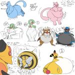 ampharos angry antennae_(anatomy) anthro arthropod arthropod_abdomen avian balloon bee beedrill belly belly_overhang big_belly big_breasts big_butt bird black_body bloated blue_body blush bottomless breasts butt cetacean clothed clothing deep_navel dialogue dress feeding_request female feral flat_chested flower food fossil_pokemon front_view fruit furniture gardevoir generation_1_pokemon generation_2_pokemon generation_3_pokemon generation_4_pokemon hi_res huge_belly huge_butt huge_thighs hymenopteran hyper hyper_belly hyper_thighs immobile inflatable insect insect_wings kabutops legendary_pokemon mammal marine mew_(pokemon) morbidly_obese morbidly_obese_female morbidly_obese_feral multicolored_body navel nintendo nude obese obese_anthro obese_female obese_feral on_sofa overweight overweight_anthro overweight_female overweight_feral pear pear-shaped_figure pink_body plant pokemon pokemon_(species) ramphastos rear_view shirt shirt_only side_view simple_background sitting sitting_on_sofa sketch_page smug sofa stinger tail text text_on_clothing text_on_shirt text_on_topwear thatoneaceguy thick_thighs three-quarter_view topwear topwear_only toucan tree two_tone_body vespiquen weight_conscious weight_gain white_background white_body wide_hips wings yellow_body 