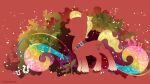  abstract_background absurd_res badge blonde_hair cutie_mark deputy earth_pony equid equine fur hair hasbro hi_res horse male mammal mlp_g5 my_little_pony pony red_body red_fur red_theme sambaneko sash silhouette sprout_cloverleaf_(mlp) tail yellow_tail 