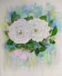  flower highres naoy_watercolor no_humans original painting_(medium) plant realistic still_life traditional_media watercolor_(medium) white_flower 