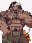  2023 37:50 abs absurd_res anthro arm_tattoo beard belt biceps big_biceps big_deltoids big_muscles big_pecs black_hair blizzard_entertainment body_hair bottomwear brown_body brown_bottomwear brown_clothing brown_fur brown_pants chest_tattoo claws clothed clothing deltoids ear_piercing ear_ring facial_hair felid finger_claws fur grin hair hand_on_hip happy_trail hi_res hip_tattoo inner_ear_fluff lion male mammal mauga_(overwatch) muscular muscular_anthro muscular_male navel nipples obliques overwatch pantherine pants pecs piercing pubes ring_piercing shoulder_tattoo smile solo tail tail_tuft tamainu tattoo topless tuft utility_belt vein veiny_muscles white_hair 
