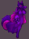  3_eyes absurd_res anthro big_breasts breasts canid canine chest_tuft demon female fox fur hair harness hi_res horn inner_ear_fluff jewelry kemono kitsuneten long_hair looking_at_viewer mammal multi_eye multicolored_body multicolored_fur multicolored_hair nipples nude purple_body purple_eyes purple_fur purple_hair purple_horn purple_inner_ear purple_inner_ear_fluff rein_d&#039;ariette solo tuft two_tone_body two_tone_fur two_tone_hair 