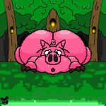  2023 big_butt butt chinpop7w7 curved_tail digital_drawing_(artwork) digital_media_(artwork) domestic_pig feral forest forest_background hi_res huge_butt huge_thighs hyper hyper_butt hyper_thighs looking_at_viewer male mammal nature nature_background open_mouth pink_body pink_nose pink_skin pixel_(artwork) plant quadruped solo suid suina sus_(pig) tail thick_thighs tree wide_hips 