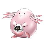  2others chansey colored_skin crossover digimon digimon_(creature) digitamamon egg highres multiple_others no_humans pink_skin pokemon pokemon_(creature) red_eyes simple_background weirdomonmaster white_background 