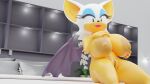  absurd_res anthro areola azul_uwu bat big_areola big_breasts big_ears breasts eyelashes female genitals hand_on_breast hi_res huge_breasts huge_filesize lipstick makeup mammal nipples pussy rouge_the_bat sega solo sonic_the_hedgehog_(series) wings yellow_body 