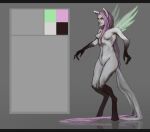  2015 akrolayn animal_humanoid black_body black_border black_legs border breasts digital_media_(artwork) digitigrade equid equid_humanoid equine equine_humanoid featureless_breasts female full-length_portrait genitals geodis gloves_(marking) grey_background hair horse_humanoid humanoid humanoid_face humanoid_hands leg_markings mammal mammal_humanoid markings model_sheet navel pink_hair portrait pussy simple_background socks_(marking) solo standing unavailable_at_source white_ears wings 