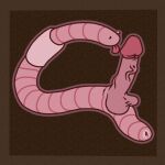  annelid anus circumcised dot_eyes earthworm feral genitals humanoid_genitalia male penis pink_body pink_skin scary_lemon solo tongue tongue_out worm 