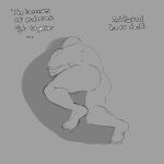  2023 absurd_res butt ellipsis english_text grey_background hi_res human inuyuru male mammal monochrome nude shadow simple_background solo text yamcha_death_pose 