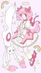  9:16 ambiguous_gender anthro biped canid canine canis clothing domestic_cat domestic_dog dress duo felid feline felis feral footwear fur gloves hair hairwear halo handwear happy hi_res incubator_(puella_magi) kyubey legwear long_ears madoka_kaname mahou_shoujo_madoka_magica mammal pink_body pink_clothing pink_ears pink_eyes pink_fur pink_hair pink_sclera pink_tail puella_magi puppkittyfan1 quadruped rainbow ribbons smile smug socks star tail topwear white_body white_clothing white_ears white_fur white_tail 