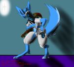  4_ears anthro blue_body blue_fur fur hair handbag hi_res long_ears lumaria_utari machine male multi_ear nuclear_bomb protogen short_hair slim solo submarine valorious_graham vehicle watercraft 