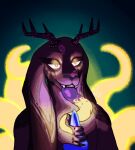  anthro antlers fellatio genitals glowing glowing_tongue horn itsmagik jackalope lagomorph leporid male male/male mammal oral penile penis rabbit sex tongue 