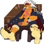  abs anthro bancholeomon bandai_namco claws digimon digimon_(species) feet felid genitals hi_res insaneeighteen lion male mammal muscular muscular_anthro muscular_male nipples pantherine pecs penis scar solo vein veiny_penis 