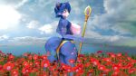  3d_(artwork) absurd_res anthro big_breasts big_butt blue_body blue_fur blue_hair breasts butt canid canine clothing digital_media_(artwork) female fox fur gomifox hair hi_res huge_breasts krystal looking_at_viewer mammal nintendo nipples nude solo source_filmmaker star_fox tail white_body white_fur widescreen 