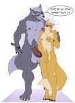  abs anthro balls biceps big_penis blush blush_lines canid canine canis countershade_torso countershading duo erection fox fox_mccloud fur genitals grey_body grey_fur hi_res humanoid_genitalia humanoid_penis larger_male male male/male mammal muscular muscular_anthro muscular_male nintendo nude orange_body orange_fur penis size_difference smaller_male soraawoolf star_fox tan_body tan_fur text wolf wolf_o&#039;donnell 