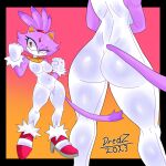  anthro big_breasts blaze_the_cat bodysuit breasts butt chipxdip clothing domestic_cat felid feline felis female footwear fur gloves handwear hi_res high_heels jewelry mammal necklace purple_body purple_fur sega shoes skinsuit sonic_the_hedgehog_(series) tight_clothing yellow_eyes 