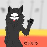  anthro canid canine canis changed_(video_game) fluffy goo_(disambiguation) invalid_tag latex latex_creature low_res male mammal mask paws puro_(changed) scifiscifo solo tongue unknown_species wolf 