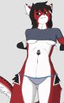  absurd_res android anthro clothed clothing clothing_lift esprit felid feline female grey_background grey_clothing grey_shirt grey_topwear grey_underwear hi_res hip_tuft machine mammal panties robot shirt simple_background solo topwear tuft underwear 