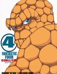 2006 blue_eyes close-up elemental_creature elemental_humanoid english_text fantastic_four frown hi_res humanoid looking_at_viewer male mineral_fauna mineral_humanoid orange_body orange_skin potrait rock rock_creature rock_humanoid solo text the_thing_(marvel) tomcat_(artist) 