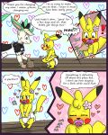  &lt;3 &lt;3_eyes absurd_res anthro blush canid canine clothing comic daycare diaper diaper_lover duo eeveelution electric_mouse embarrassed female feral floris_(hydroftt) generation_1_pokemon generation_4_pokemon grass_type happy hi_res hydroftt invalid_tag leafeon maid_uniform mammal nintendo pacifier peony_fiorello pikachu pokemon pokemon_(species) rodent shy sucking tbdl teen_baby uniform wingding_eyes 